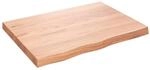 vidaXL Tischplatte Hellbraun 80x60x2-6 cm Massivholz Eiche Behandelt 3156361