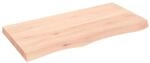 vidaXL Tischplatte 100x50x2-6 cm Massivholz Eiche Unbehandelt 3156304