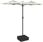 vidaXL Doppel-Sonnenschirm mit LED-Leuchten Sandwei&szlig; 316x145 cm 362969