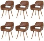 MCW Esszimmerstuhl A50 II 6er-Set Kunstleder Wildlederimitat Helle Beine