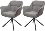 MCW Esszimmerstuhl K33 2er-Set Kunstleder Grau-dunkelgrau