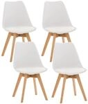 CLP 4er Set Esszimmerstuhl Linares wei&szlig;/Kunststoff