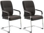CLP 2er Set Freischwinger XXL Anubis Stoff Dunkelgrau