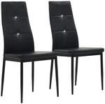 vidaXL Esszimmerst&uuml;hle 2 Stk Schwarz Kunstleder 246187