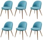 MCW Esszimmerstuhl D53 6er-Set T&uuml;rkis Samt