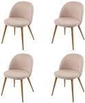 MCW Esszimmerstuhl D53 4er-Set Beige Stoff/Textil