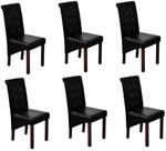 vidaXL Esszimmerst&uuml;hle 6 Stk Schwarz Kunstleder 160318