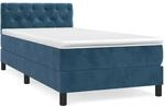 vidaXL Boxspringbett mit Matratze Dunkelblau 80x200 cm Samt1537781