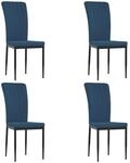 vidaXL Esszimmerst&uuml;hle 4 Stk Blau Samt 326103