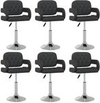 vidaXL Esszimmerst&uuml;hle 6 Stk Drehbar Schwarz Kunstleder 3089117