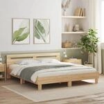 vidaXL Bettgestell mit Kopfteil Sonoma-Eiche 160x200 cm Holzwerkstoff1932639