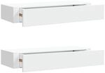 vidaXL Wandregale mit Schubladen 2 Stk Wei&szlig; 60x23,5x10 cm MDF 330256