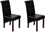 vidaXL Esszimmerst&uuml;hle 2 Stk Schwarz Kunstleder 60623