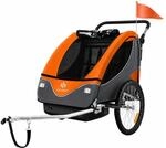 KESSER Kinder-Fahrradanh&auml;nger 2 In 1 mit Federung und 5-Punkt-Gurt Orange
