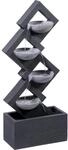 Dobar Design-Gartenbrunnen XL Kaskade inkl. Pumpe und LED&acute;s mit 4 Wasserbecken