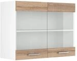 Vicco K&uuml;chenglasschrank R-Line Glash&auml;ngeschrank Sonoma/Wei&szlig; 80 cm