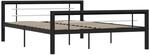 vidaXL Bettgestell Schwarz und Wei&szlig; Metall 120x200 cm618321