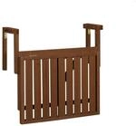 Relaxdays Balkonh&auml;ngetisch Holz Stahl Dunkelbraun Einh&auml;ngbar Klappbar