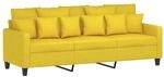 vidaXL 3-Sitzer-Sofa Hellgelb 180 cm Stoff 359280