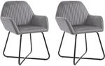 vidaXL Esszimmerst&uuml;hle 2 Stk Grau Samt 249804