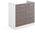 Vicco Sp&uuml;lenunterschrank R-Line K&uuml;chenunterschrank f&uuml;r die Sp&uuml;le Grau/Wei&szlig;...