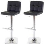 MCW Barhocker Cadiz 2er-Set Kunstleder Schwarz Chromfu&szlig;