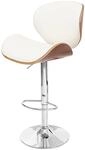 MCW Barhocker Arklow Walnuss-Optik Kunstleder Creme