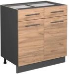 Vicco K&uuml;chenunterschrank Fame-Line Goldkraft Eiche/Anthrazit 80 cm ohne