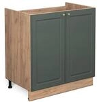 Vicco Sp&uuml;lenunterschrank Fame-Line Gr&uuml;n-Gold Landhaus/Goldkraft Eiche 80 cm ohne