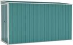vidaXL Wand-Ger&auml;teschuppen Gr&uuml;n 118x288x178 cm Verzinkter Stahl 1085118