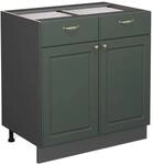 Vicco K&uuml;chenunterschrank Fame-Line Gr&uuml;n-Gold Landhaus/Anthrazit 80 cm ohne