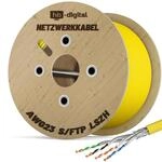hb-digital CAT 7 Kabel Netzwerkkabel max. 1000 MHz S/FTP AWG23 LSZH 500m gelb