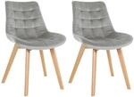 CLP 2er Set St&uuml;hle Brook Samt Grau