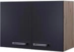 Flex-Well Exclusiv K&uuml;chen-H&auml;ngeschrank Lara 80 cm Anthrazit-San Remo Eiche