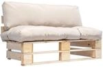vidaXL Outdoor-Sofa Paletten mit Kissen in Sandfarben Kiefernholz 277476