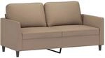 vidaXL 2-Sitzer-Sofa Cappuccino-Braun 140 cm Kunstleder 359337
