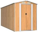 vidaXL Ger&auml;teschuppen Hellbraun 192x440x223 cm Verzinkter Stahl 1375868