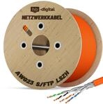 hb-digital CAT 7 Kabel Netzwerkkabel max. 1000 MHz S/FTP AWG23 LSZH 500m Orange
