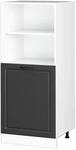 Vicco Herdumbauschrank R-Line Herdschrank Anthrazit Landhaus/Wei&szlig; 60 cm