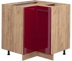 Vicco Eckunterschrank Fame-Line Bordeaux Hochglanz/Goldkraft Eiche 81 cm ohne