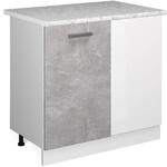 Vicco Eckunterschrank R-Line K&uuml;chen Eckschrank Beton/Wei&szlig; 86 cm AP Marmor
