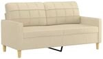 vidaXL 2-Sitzer-Sofa Creme 140 cm Stoff 359093