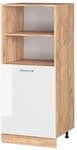 Vicco Herdumbauschrank R-Line Herdschrank Wei&szlig; Hochglanz/Goldkraft Eiche 60 cm