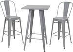 MCW Stehtisch-Set A73 Metall 3-teilig Grau