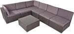 Garden Pleasure Sitzgruppe Sansibar 7-teilig Schwarz