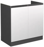 Vicco Sp&uuml;lenunterschrank R-Line Wei&szlig;/Anthrazit 80 cm J-Shape ohne Arbeitsplatte
