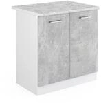 Vicco Sp&uuml;lenunterschrank R-Line K&uuml;chenunterschrank f&uuml;r die Sp&uuml;le Beton/Wei&szlig; 80