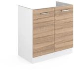 Vicco Sp&uuml;lenunterschrank R-Line K&uuml;chenunterschrank f&uuml;r die Sp&uuml;le Sonoma/Wei&szlig; 80
