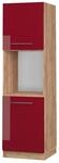 Vicco Herdumbauschrank Fame-Line Bordeaux Hochglanz/Goldkraft Eiche 60 cm Offen