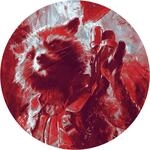 Komar Vliesfototapete Dot Avengers Painting Rocket Raccoon selbstkleb. &Oslash; 125 cm